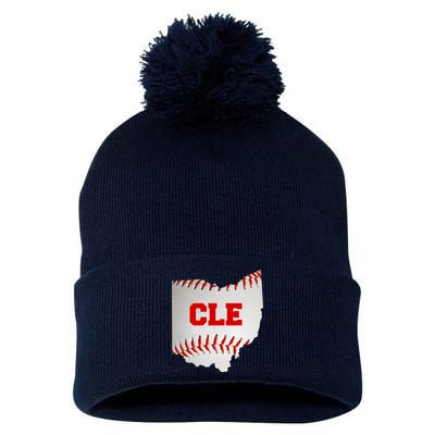 Cleveland, Ohio Baseball CLE Logo Pom Pom 12in Knit Beanie