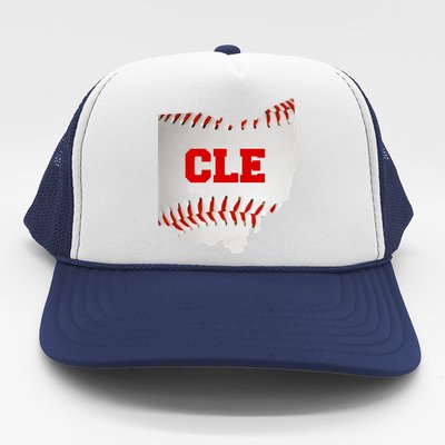 Cleveland, Ohio Baseball CLE Logo Trucker Hat