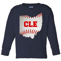 Cleveland, Ohio Baseball CLE Logo Toddler Long Sleeve Shirt