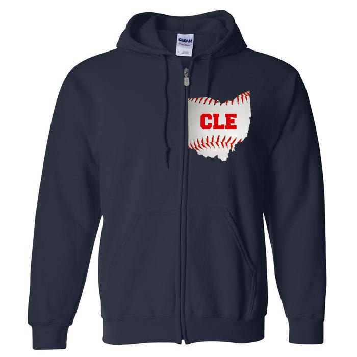 Cleveland, Ohio Baseball CLE Logo Full Zip Hoodie