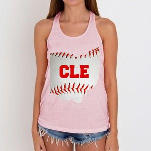 Cleveland, Ohio Baseball CLE Logo Women's Knotted Racerback Tank