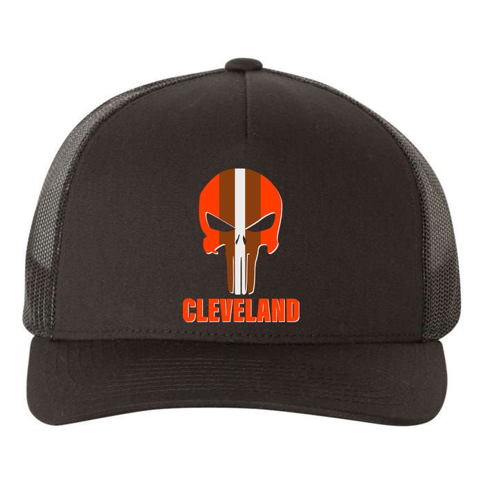 Cleveland Skull Football Yupoong Adult 5-Panel Trucker Hat