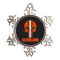 Cleveland Skull Football Metallic Star Ornament