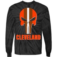 Cleveland Skull Football Tie-Dye Long Sleeve Shirt