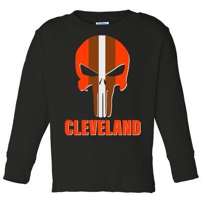 Cleveland Skull Football Toddler Long Sleeve Shirt