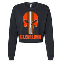 Cleveland Skull Football Cropped Pullover Crew