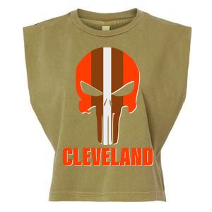 Cleveland Skull Football Garment-Dyed Women's Muscle Tee