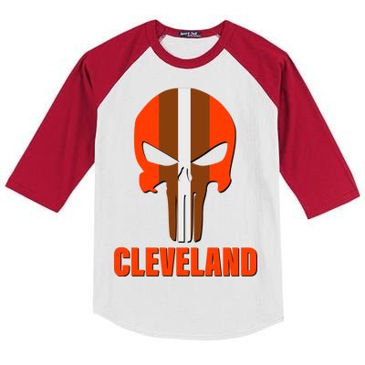 Cleveland Skull Football Kids Colorblock Raglan Jersey