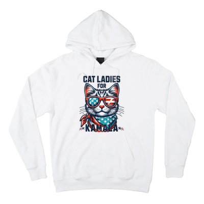 Cat Ladies For Kamala Funny Cat 2024 President 2024 Election Kamalaharris Hoodie