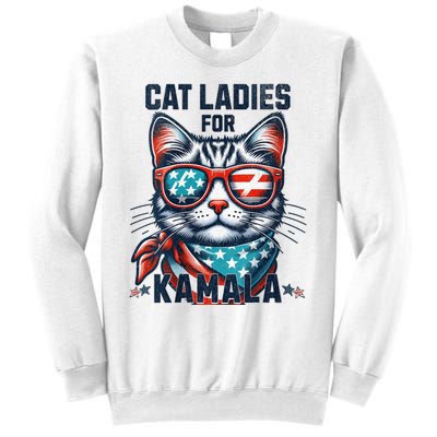 Cat Ladies For Kamala Funny Cat 2024 President 2024 Election Kamalaharris Sweatshirt