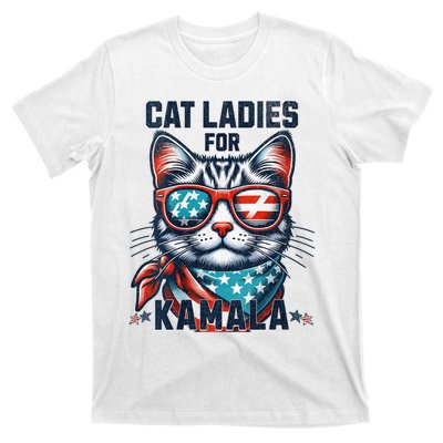 Cat Ladies For Kamala Funny Cat 2024 President 2024 Election Kamalaharris T-Shirt