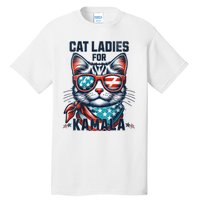 Cat Ladies For Kamala Funny Cat 2024 President 2024 Election Kamalaharris Tall T-Shirt