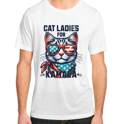 Cat Ladies For Kamala Funny Cat 2024 President 2024 Election Kamalaharris Adult ChromaSoft Performance T-Shirt