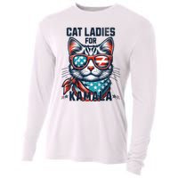 Cat Ladies For Kamala Funny Cat 2024 President 2024 Election Kamalaharris Cooling Performance Long Sleeve Crew