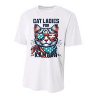 Cat Ladies For Kamala Funny Cat 2024 President 2024 Election Kamalaharris Performance Sprint T-Shirt