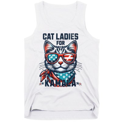 Cat Ladies For Kamala Funny Cat 2024 President 2024 Election Kamalaharris Tank Top