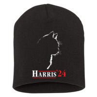 Cat Ladies For Kamala Funny Cat 2024 President Kamalaharris Short Acrylic Beanie