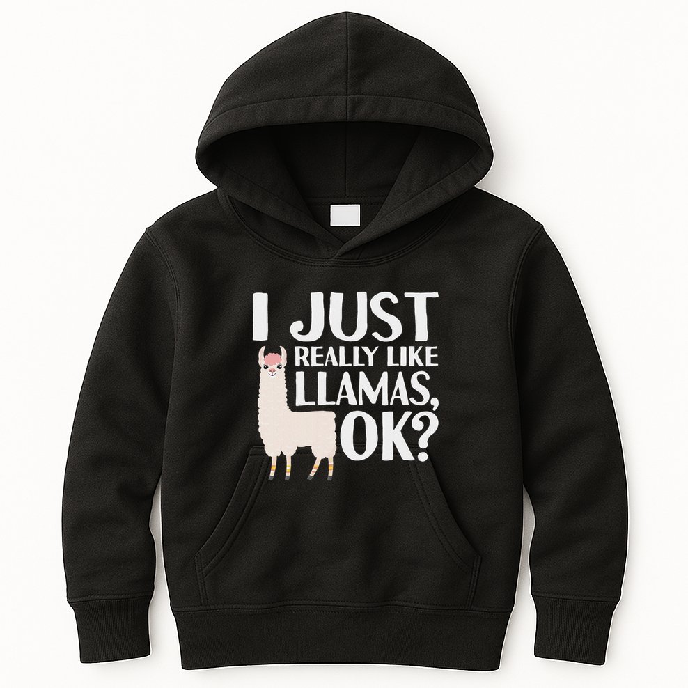 Cool Llama For Women Alpaca Lover Peruvian Spirit Animal Kids Hoodie