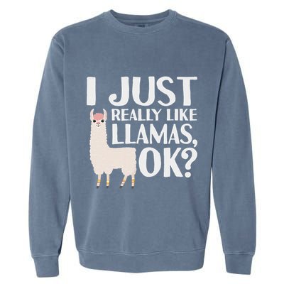 Cool Llama For Women Alpaca Lover Peruvian Spirit Animal Garment-Dyed Sweatshirt