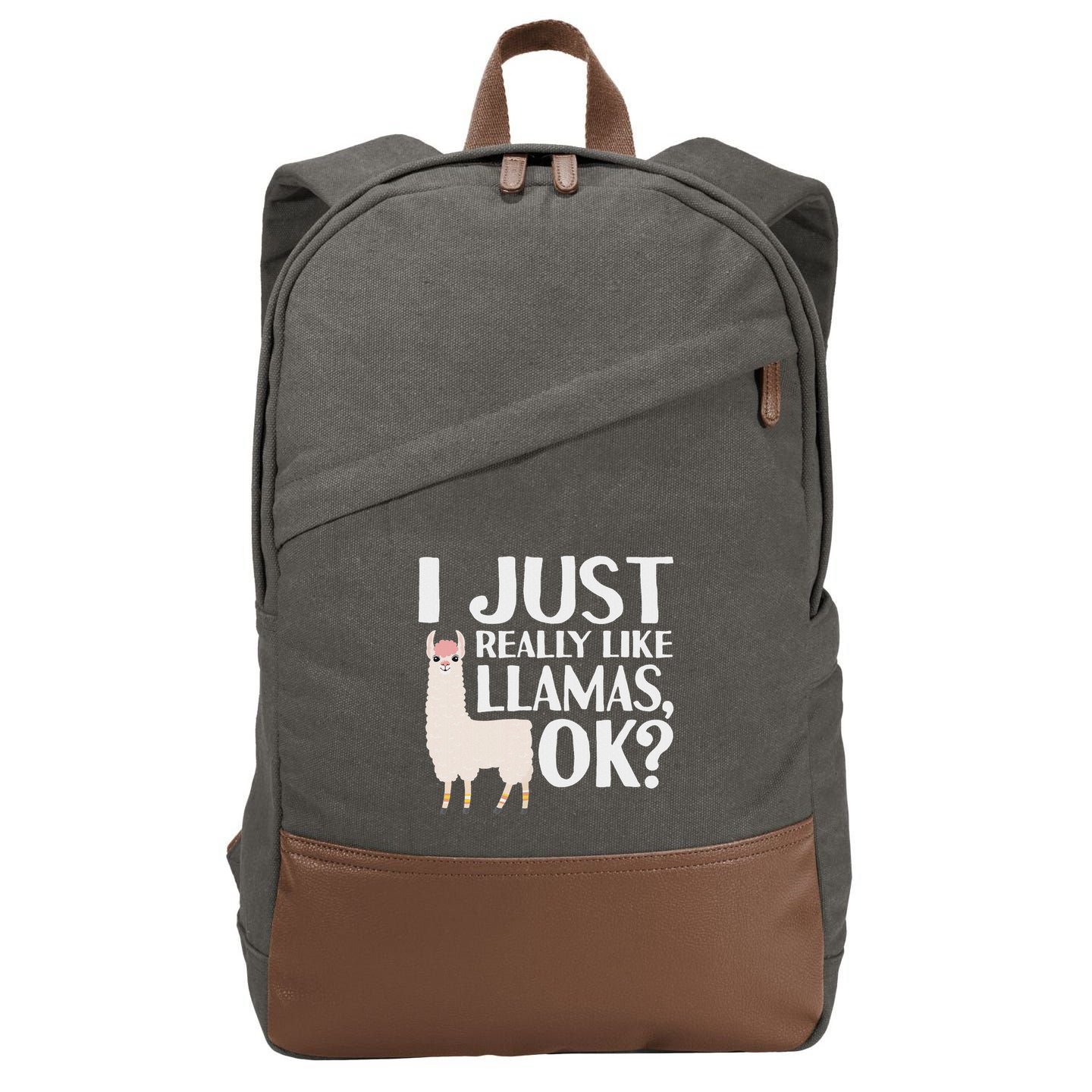 Cool Llama For Women Alpaca Lover Peruvian Spirit Animal Cotton Canvas Backpack