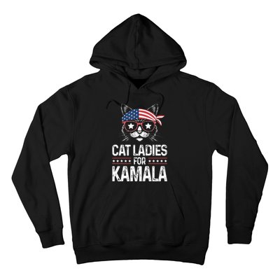 Cat Ladies For Kamala Funny Cat 2024 President Kamala Harris Hoodie