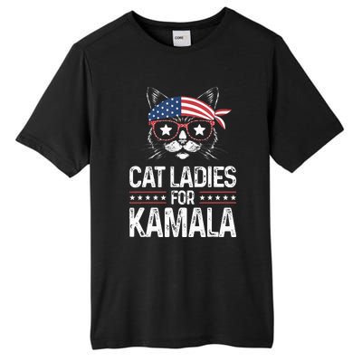 Cat Ladies For Kamala Funny Cat 2024 President Kamala Harris Tall Fusion ChromaSoft Performance T-Shirt