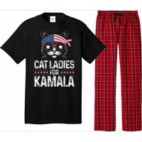 Cat Ladies For Kamala Funny Cat 2024 President Kamala Harris Pajama Set