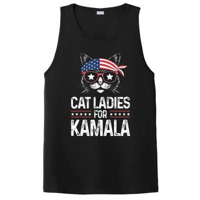 Cat Ladies For Kamala Funny Cat 2024 President Kamala Harris PosiCharge Competitor Tank