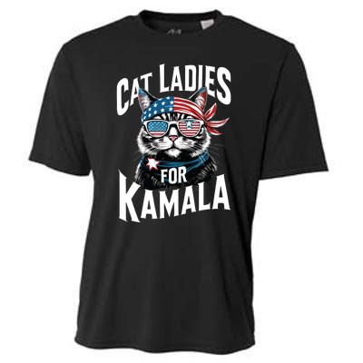 Cat Ladies For Kamala 2024 President Kamalaharris Cooling Performance Crew T-Shirt