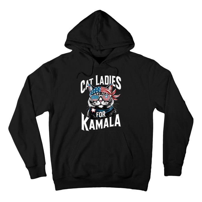 Cat Ladies For Kamala 2024 President Kamalaharris Hoodie