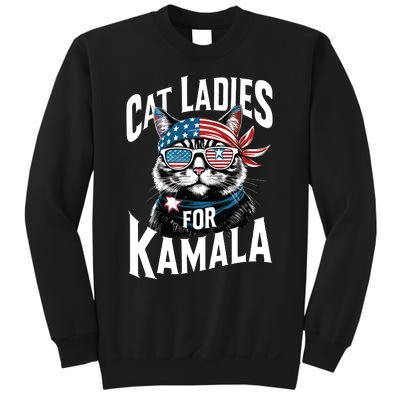 Cat Ladies For Kamala 2024 President Kamalaharris Sweatshirt