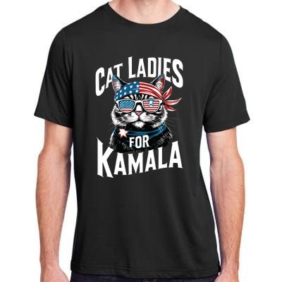 Cat Ladies For Kamala 2024 President Kamalaharris Adult ChromaSoft Performance T-Shirt