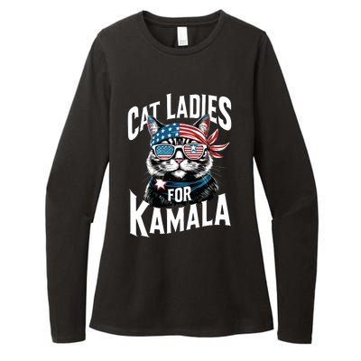 Cat Ladies For Kamala 2024 President Kamalaharris Womens CVC Long Sleeve Shirt