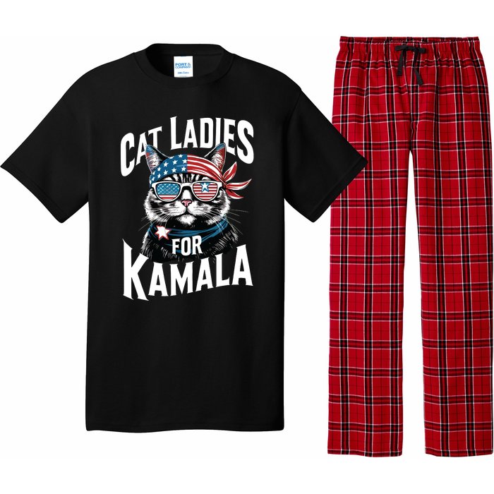 Cat Ladies For Kamala 2024 President Kamalaharris Pajama Set