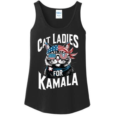 Cat Ladies For Kamala 2024 President Kamalaharris Ladies Essential Tank