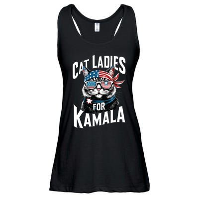 Cat Ladies For Kamala 2024 President Kamalaharris Ladies Essential Flowy Tank