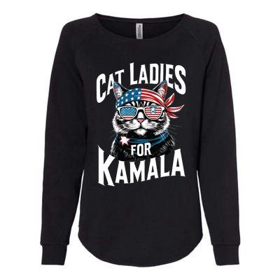 Cat Ladies For Kamala 2024 President Kamalaharris Womens California Wash Sweatshirt