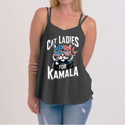 Cat Ladies For Kamala 2024 President Kamalaharris Women's Strappy Tank