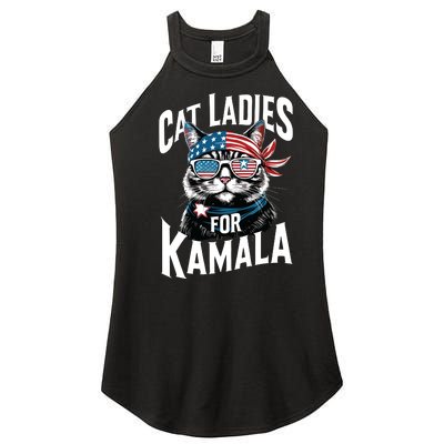 Cat Ladies For Kamala 2024 President Kamalaharris Women’s Perfect Tri Rocker Tank