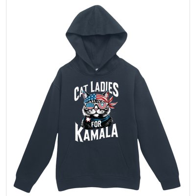 Cat Ladies For Kamala 2024 President Kamalaharris Urban Pullover Hoodie