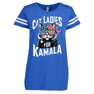 Cat Ladies For Kamala 2024 President Kamalaharris Enza Ladies Jersey Football T-Shirt