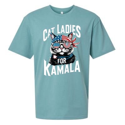 Cat Ladies For Kamala 2024 President Kamalaharris Sueded Cloud Jersey T-Shirt