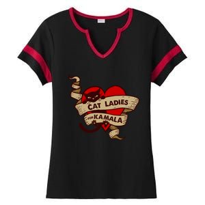 Cat Ladies For Kamala Gift Ladies Halftime Notch Neck Tee