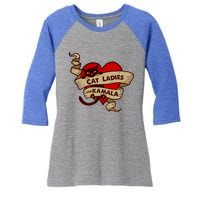 Cat Ladies For Kamala Gift Women's Tri-Blend 3/4-Sleeve Raglan Shirt