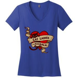 Cat Ladies For Kamala Gift Women's V-Neck T-Shirt