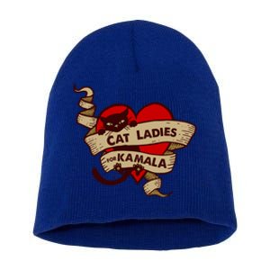 Cat Ladies For Kamala Gift Short Acrylic Beanie