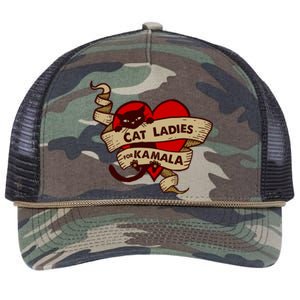 Cat Ladies For Kamala Gift Retro Rope Trucker Hat Cap