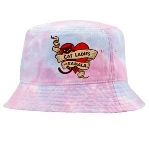 Cat Ladies For Kamala Gift Tie-Dyed Bucket Hat