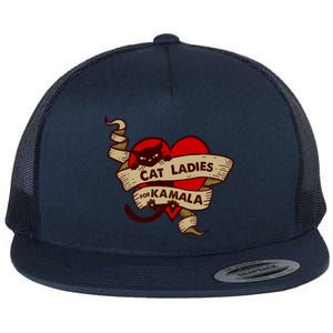 Cat Ladies For Kamala Gift Flat Bill Trucker Hat