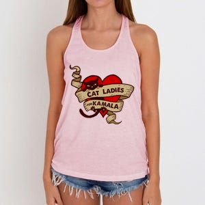 Cat Ladies For Kamala Gift Women's Knotted Racerback Tank